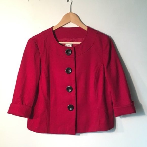 Cropped Red Blazer - Picture 1 of 4